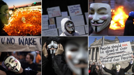 маски V стали новым символом протестного движения