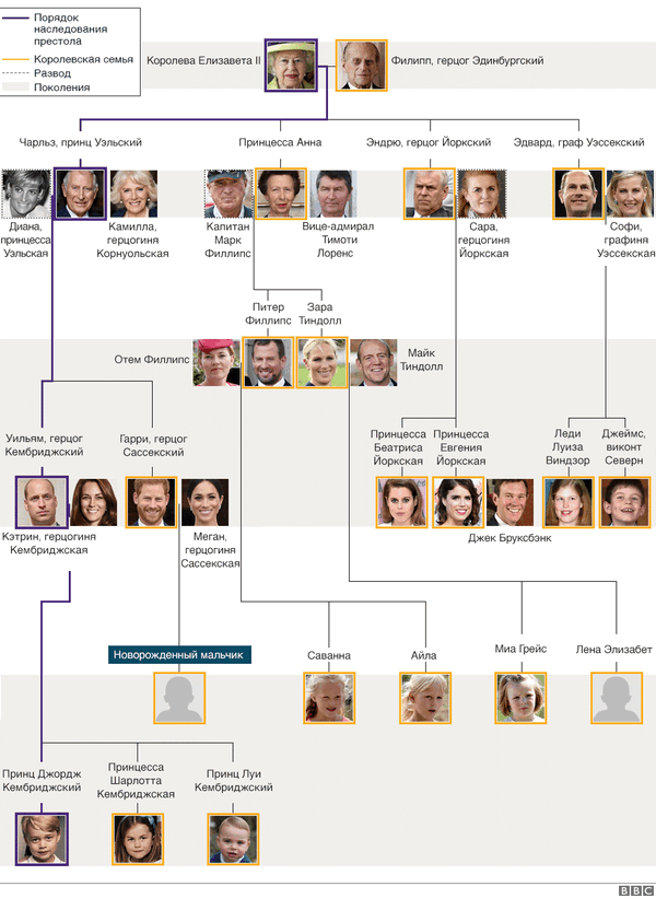 семейное древо британской королевской семьи
