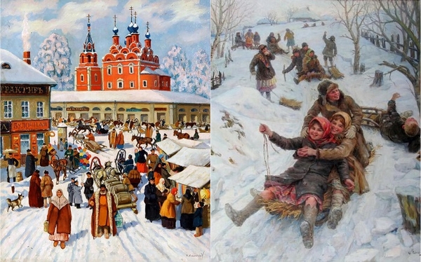 зимние забавы на Руси